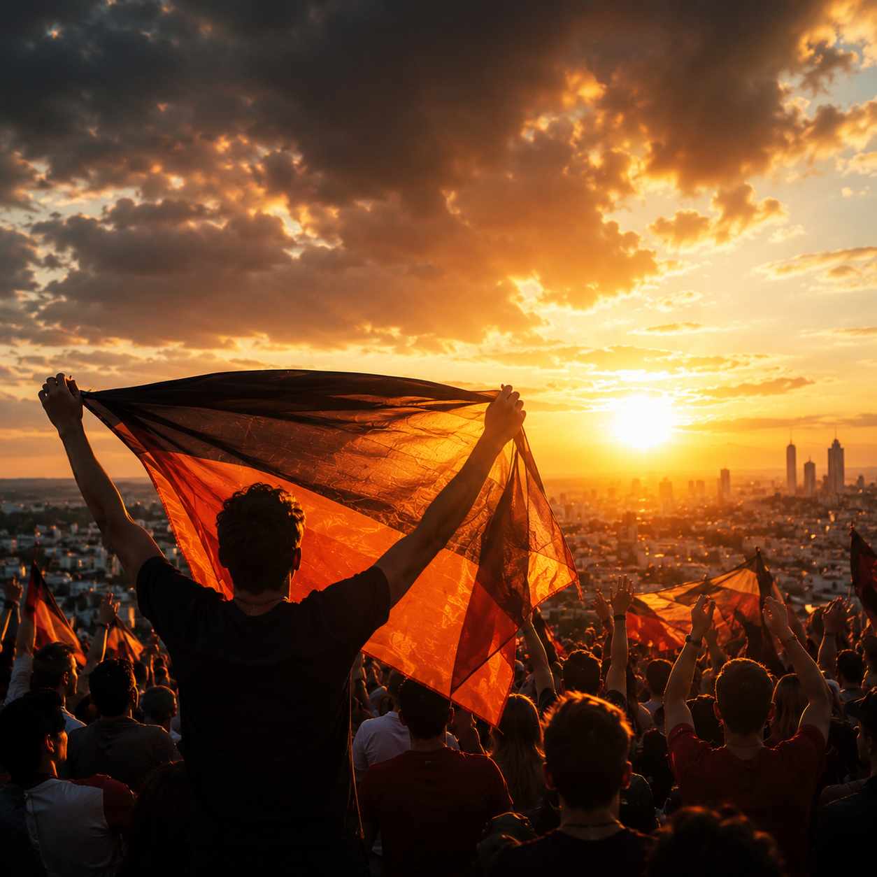 Fans mit Flaggen — Nationalstolz